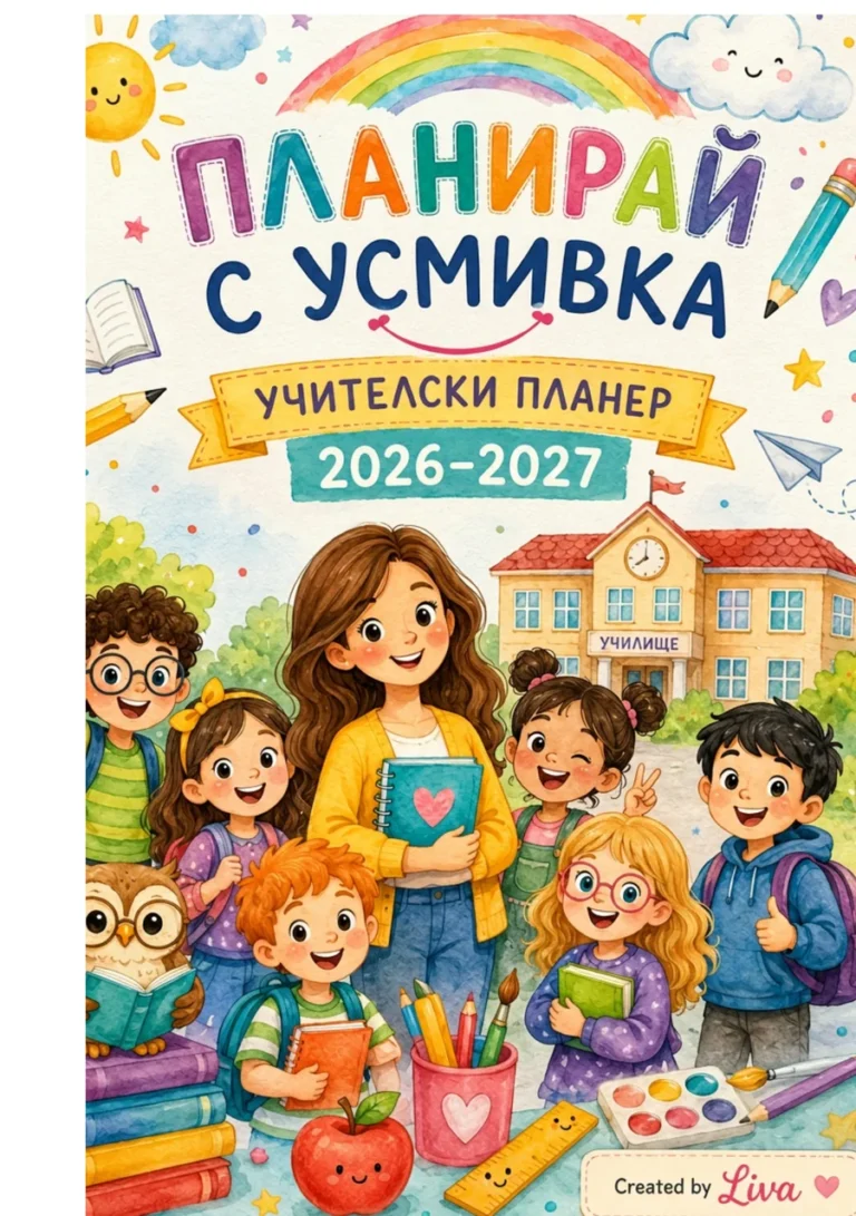 Учителски планер „Планирай с усмивка“ — подарък от Ивелина Петкова